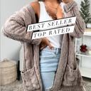 M-L Mocha Buttery Soft Cable knit Cardigan