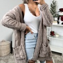 S-M Mocha Buttery Soft Cable knit Cardigan