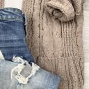 S-M Mocha Buttery Soft Cable knit Cardigan