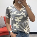 Large Emma Classic V-Neck Camo T-shirt