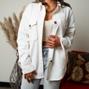 Large White Kara Oversized Button Up Denim Jacket