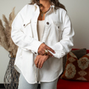 Large White Kara Oversized Button Up Denim Jacket