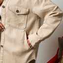 Small Khaki Kara Oversized Button Up Denim Jacket