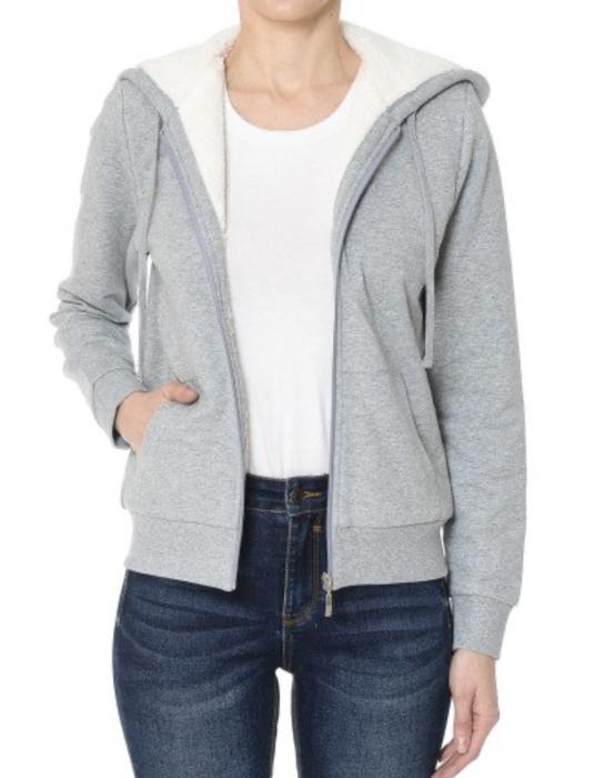 Sherpa lined Zip-up Hoodie