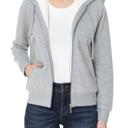 Large Gray Sherpa lined Zip-up Hoodie