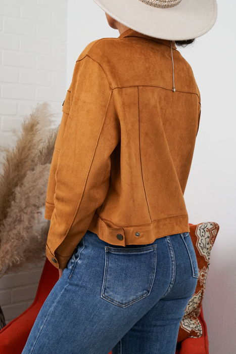 Lyssa Suede Trucker Jacket