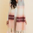 Blush/Burgundy Cozy Hug Chunky Pom Tassel Scarf