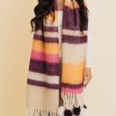Pink/Purple Cozy Hug Chunky Pom Tassel Scarf