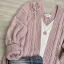 Small Blush Buttery Soft Cable knit Cardigan