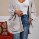 One Size Fits Most Oatmeal Catalina Ribbed Knit Cardigan