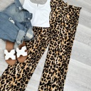 S-M Leopard Elena Buckle Pant