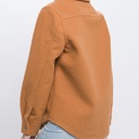 Small Camel Wool Blend Button Down Shacket