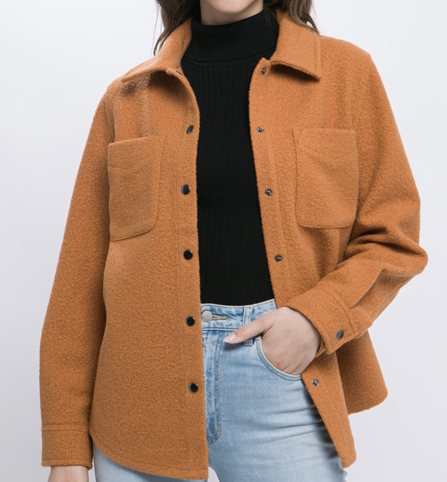 Wool Blend Button Down Shacket