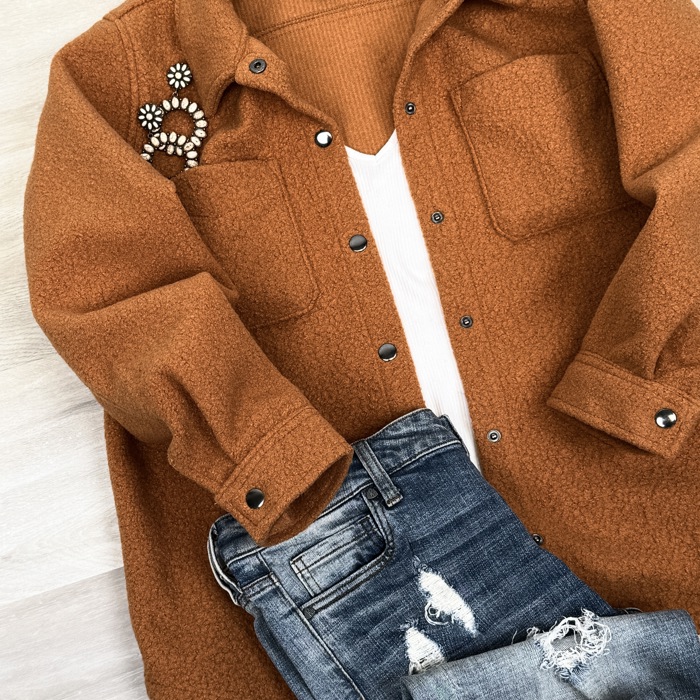 Wool Blend Button Down Shacket