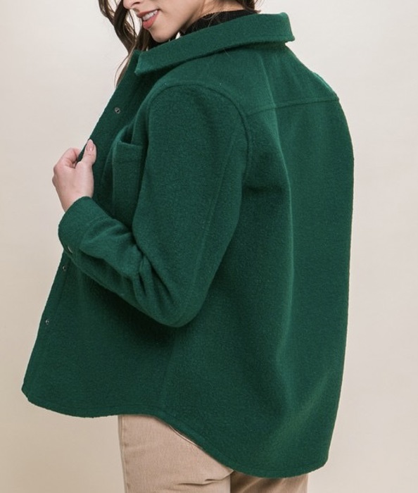 Wool Blend Button Down Shacket