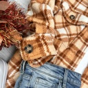 Large Rust Sherpa checker Jacket