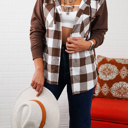 S-M Cinnamon Women's Hooded-Two-Tone-Flannel Fall Essential