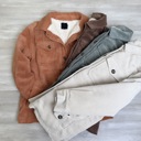 Medium Cocoa Corduroy Button Up Jacket With Sherpa