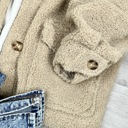 Small Khaki Sophia Oversized Sherpa Jacket