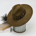 Olive Stevie Buckle Strap Fedora Hat