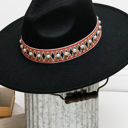 Black Pearled Trim Band Fedora Hat