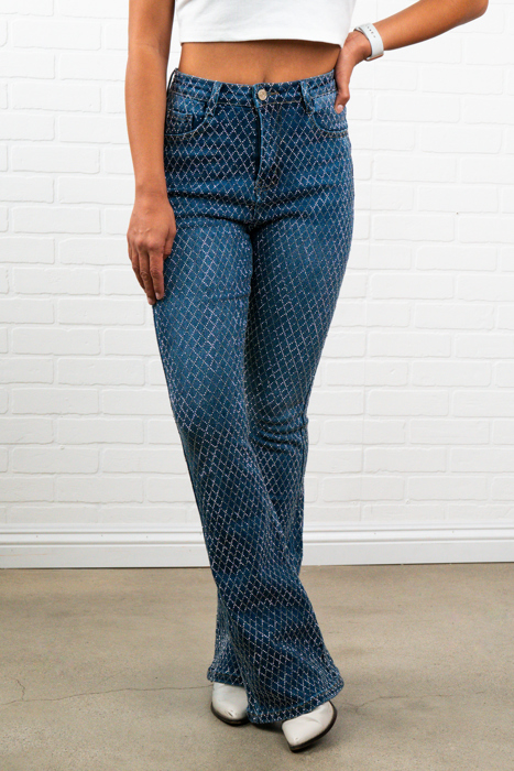 Bella Rhinestone Flair bottom Jeans