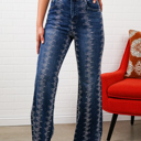 Large Blue Shelby Rhinestone Straight-Leg Jeans