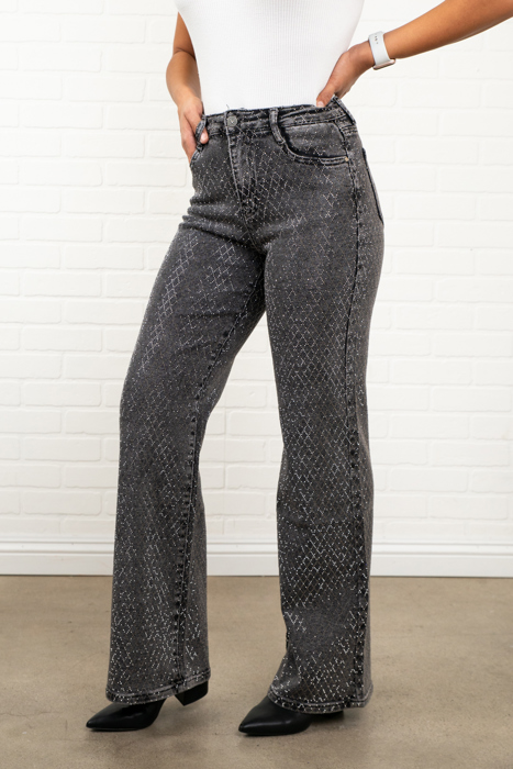 Joy Rhinestone Straight Jeans