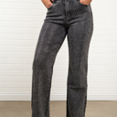 Small Charcoal Joy Rhinestone Straight Jeans
