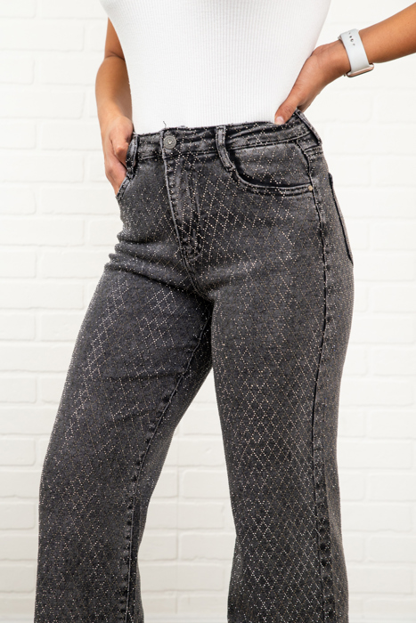 Joy Rhinestone Straight Jeans