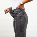 Medium Charcoal Joy Rhinestone Straight Jeans