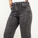 XL Charcoal Joy Rhinestone Straight Jeans
