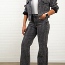 XL Charcoal Joy Rhinestone Straight Jeans