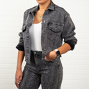 Medium Charcoal Joy Rhinestone Jacket