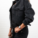 Medium Black Joy Rhinestone Jacket