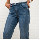 Medium Angel Straight Leg Light Wash High Waisted Denim