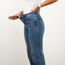 Medium Angel Straight Leg Light Wash High Waisted Denim