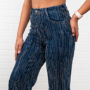 XL Blue Trinity Rhinestone Straight Jeans