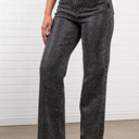 Medium Charcoal Angel Straight Leg Light Wash High Waisted Denim