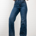 Small Blue Olivia Rhinestone Straight Jeans