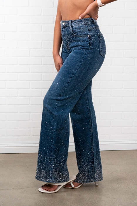 Olivia Rhinestone Straight Jeans