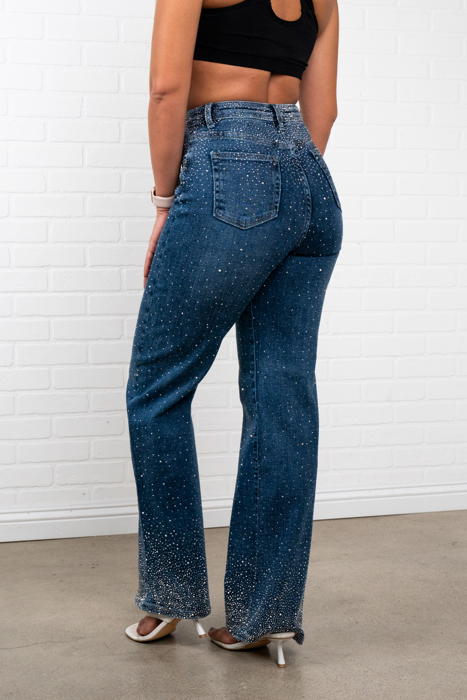 Olivia Rhinestone Straight Jeans