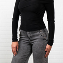 Small Lauren Long Sleeve Off-Shoulder Top