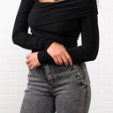 Medium Lauren Long Sleeve Off-Shoulder Top