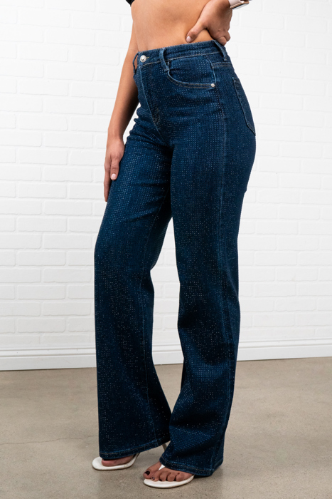 Adaline Rhinestone Straight Jeans