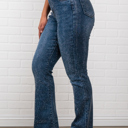 XL Blue Evelyn Rhinestone Flair bottom Jeans