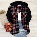 Red/Black Black/Red Pack of 2 Button Up Oversized Hooded Flannel Bundle