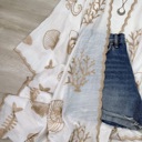 White Vallarta Seashell Embroidered Kimono Beach Cover Up