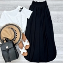 Small Black Comfy Pocket Maxi Skirt 