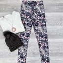 One Size Fits Most Gray Spring Summer Floral leggings